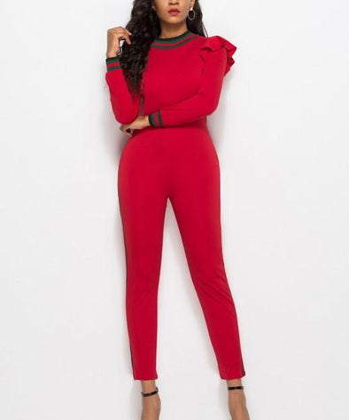 Classic Solid Color Patchwork Jumpsuits