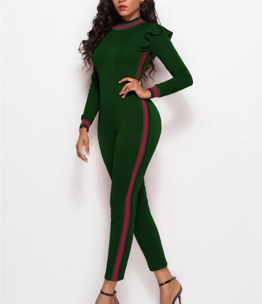 Classic Solid Color Patchwork Jumpsuits