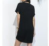 Belted Sleeve Short Solid Shift Casual Dress