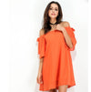 Collar Bell Sleeve Off The Shoulder Half Bow Skater Going Out Dress