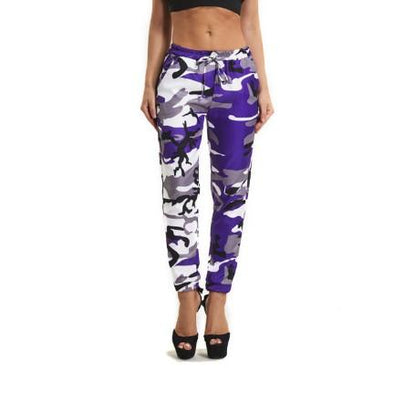 Camouflage Casual Lacing Up Pants