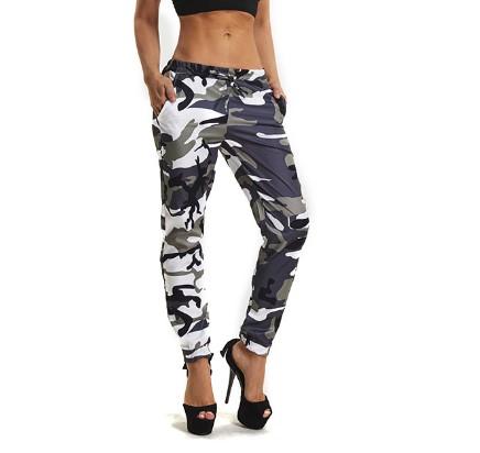 Camouflage Casual Lacing Up Pants