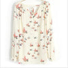 Colored Flying Pigeon Print Chiffon Long Sleeve Shirt