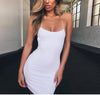 Bandage Spaghetti Straps Solid Color Sleeveless Bodycon Dresses