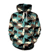 Cat Print Long Sleeve Hooded Loose Hoodies