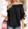 Bowknot Bandage Off Shoulder 3/4  Sleeve Blouses