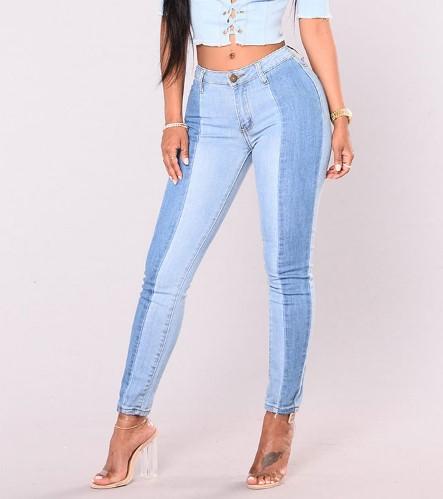 Colorblock Patchwork Slim Trend Casual Jeans