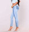 Colorblock Patchwork Slim Trend Casual Jeans