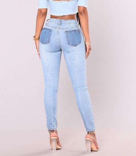 Colorblock Patchwork Slim Trend Casual Jeans