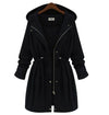 Cotton Knee Length Solid Color Hooded Coats