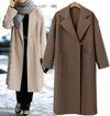 Cotton Solid Color Lapel Loose Long Coats