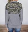 Camouflage Print Long Sleeve Zipper Lapel Hoodies