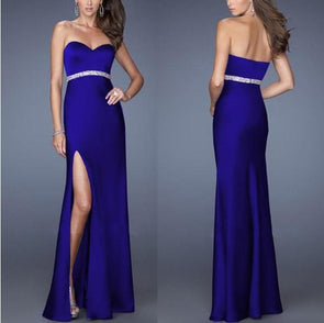 Sleeveless Off Shoulder Pure Color Evening Dresses