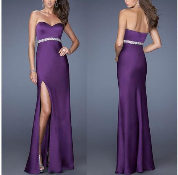 Sleeveless Off Shoulder Pure Color Evening Dresses