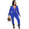 Solid Casual Two Piece Set Winter New Long Sleeve Women Set Outfits Fashion Sexy Hooded Overalls Long Pants Set Tracksuit