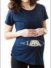 Peeking Baby Funny T-shirt Funny Maternity Top Pregnancy Clothing