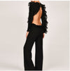 O-Neck Long Sleeve backless Jumpsuit