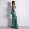 Sexy High Neck Sleeveless Glitter Retro Dresses Women Maxi Party Elegant Dress