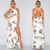 Floral Backless High Split Tie Waist Cutout Maxi Dress