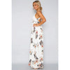 2022 Summer Floral Backless Halter High Split Hollow Out beach dress