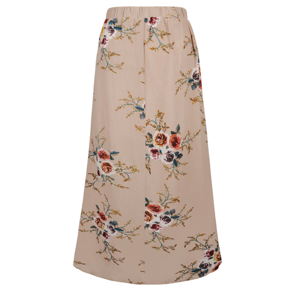 Bohemian Floral Print  Ankle-length Natural Summer Casual Half Skirt