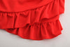 Womens Ruffles Mini Asymmetrical Skirt