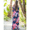 Sexy Deep V Neck Beach Casual Half Sleeve Boho Printed Women Long Maxi Dresses