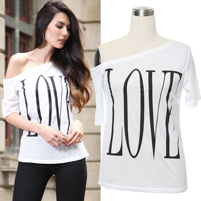 Women Shoulder Off  White Solid  Top Tee