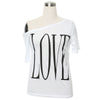 Women Shoulder Off  White Solid  Top Tee