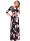 Floral Print Women Casual Tunic Boho Long Sleeve Beach Dresses