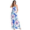 2022 Summer Strapless Floral Print Sexy Party Tunic Vestidos Boho Elegant Maxi Dress