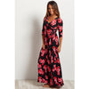 2022 Summer V-neck  Long Dress Floral Print  Casual Elegant dress