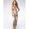 Sexy Geometry Printed Ladies Fashion Sleeveless Casual Party Maxi Dress