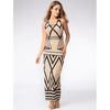 Sexy Geometry Printed Ladies Fashion Sleeveless Casual Party Maxi Dress