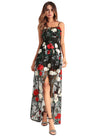 Women Floral Print Embroidery Long Dress