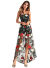 Women Floral Print Embroidery Long Dress