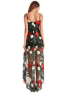 Women Floral Print Embroidery Long Dress