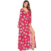 2022 Summer Deep V Floral Print Sexy Maxi Dress