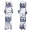 2022 Floral Print  Sexy V Neck High Split Flare Sleeve Summer Maxi Boho Dresses