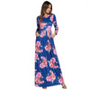 2022 Summer Floral Print Dress Boho Casual Tunic Long Sleeve Women Party Dress