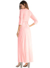 2022 Summer V-neck Robes High Waist  Sexy Solid Casual With Belt  Maxi Dress