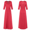 2022 Summer V-neck Robes High Waist  Sexy Solid Casual With Belt  Maxi Dress