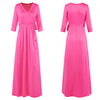 2022 Summer V-neck Robes High Waist  Sexy Solid Casual With Belt  Maxi Dress