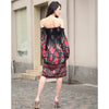 Floral Print Strapless Dress Bohemian Sexy Backless Midi Dresses