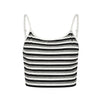 Women Striped Knitted Cotton Crop Top