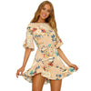 Summer Floral Print O Neck Mini Dress Casual  Female Dresses