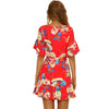 Summer Floral Print O Neck Mini Dress Casual  Female Dresses