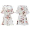 Summer Floral Print O-neck Casual Flare Sleeve Short  Women Mini Dress