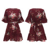 Summer Floral Print O-neck Casual Flare Sleeve Short  Women Mini Dress