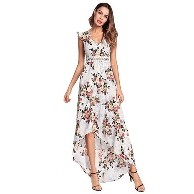 Women Summer  Print Lace Backless Party  Boho Lining  Dress